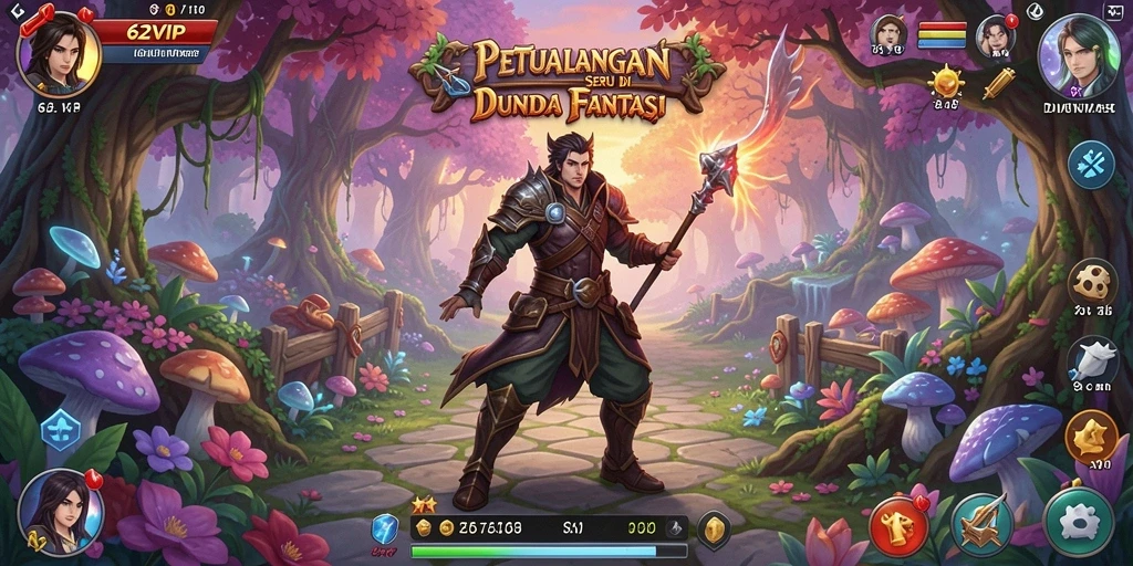 Tampilan gameplay seru dari 62VIP dengan petualangan menantang.