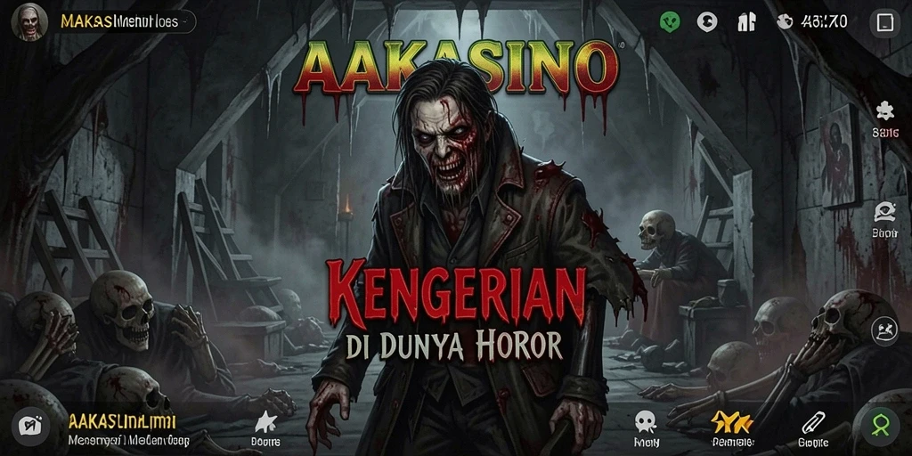 Screenshot utama AAKASINO menampilkan suasana horor yang mencekam.