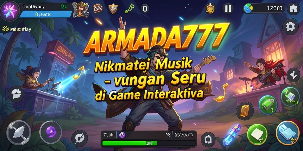 Tampilan interaktif dari gameplay musik yang menarik.
