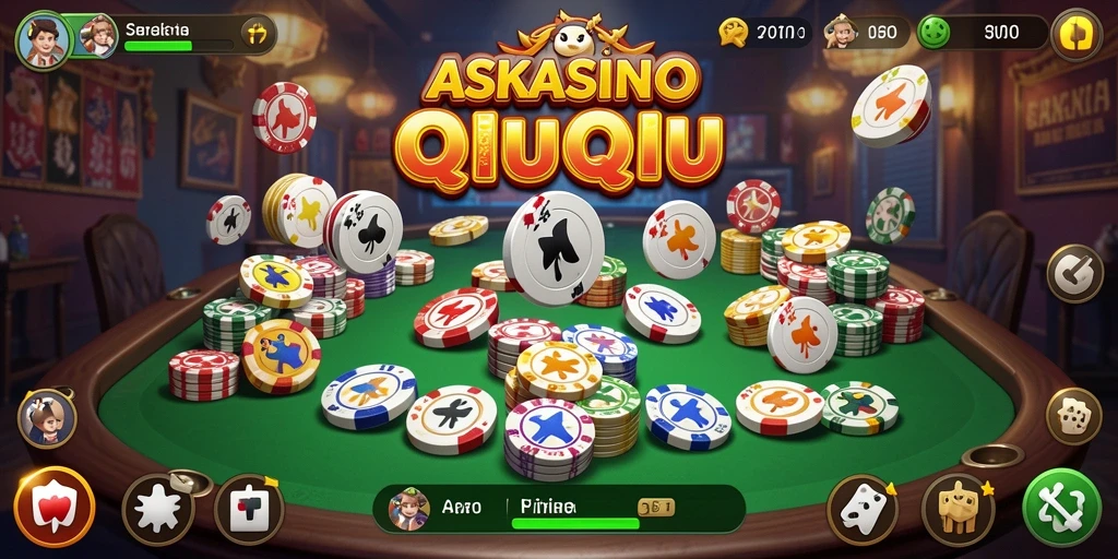 Tampilan gameplay ASKASINO yang seru dalam permainan QiuQiu.