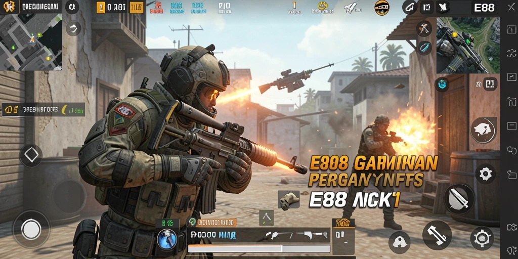Gameplay E88 menunjukkan aksi mendebarkan dalam pertempuran FPS.