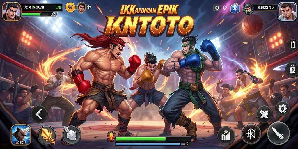 Tampilan gameplay pertarungan seru di IKNTOTO.