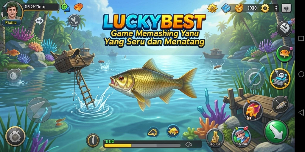 Tampilan gameplay seru dari LUCKYBEST saat menangkap ikan.