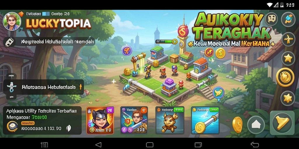 Tampilan antarmuka dari LUCKYTOPIA yang memudahkan pengguna dalam mengelola kebutuhan.