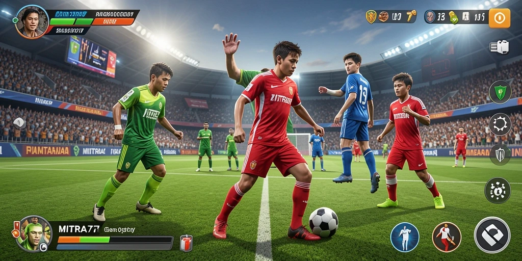 Tampilan menarik gameplay olahraga di MITRA77.