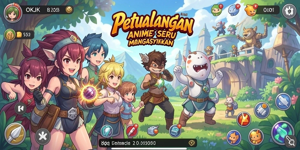 Screenshot OKJK menampilkan aksi seru dan karakter anime yang memukau.