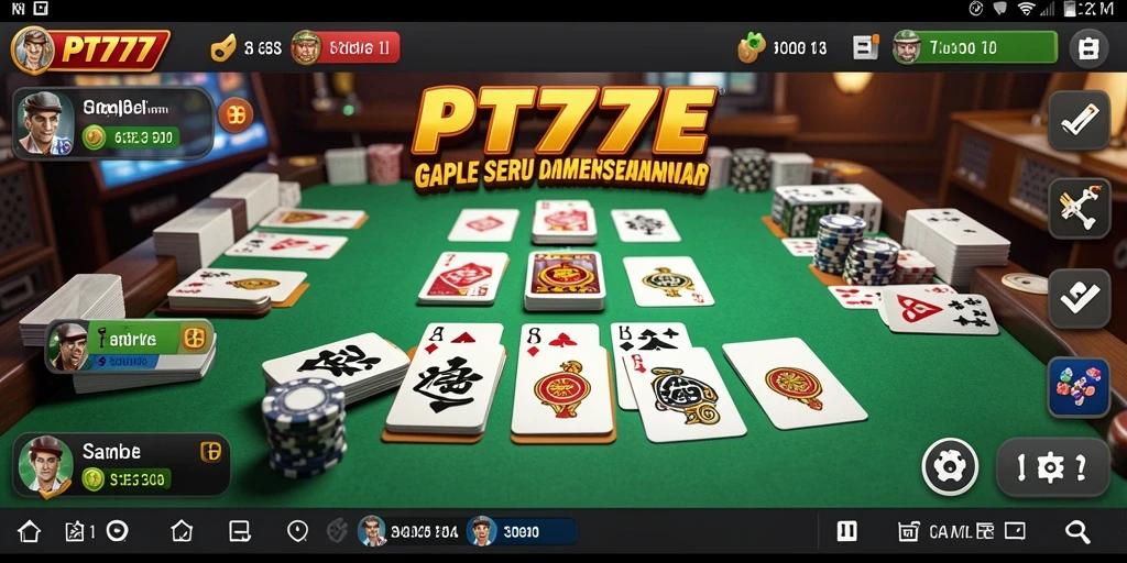 Tampilan gameplay PT777 yang seru dan interaktif dalam permainan Gaple.