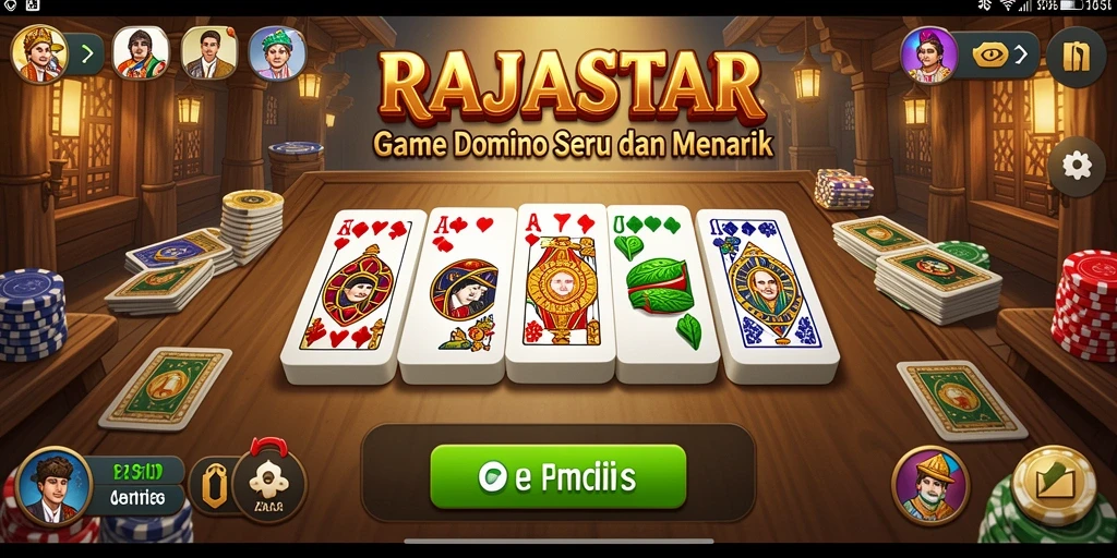 Gameplay seru RAJASTAR dalam permainan Domino.