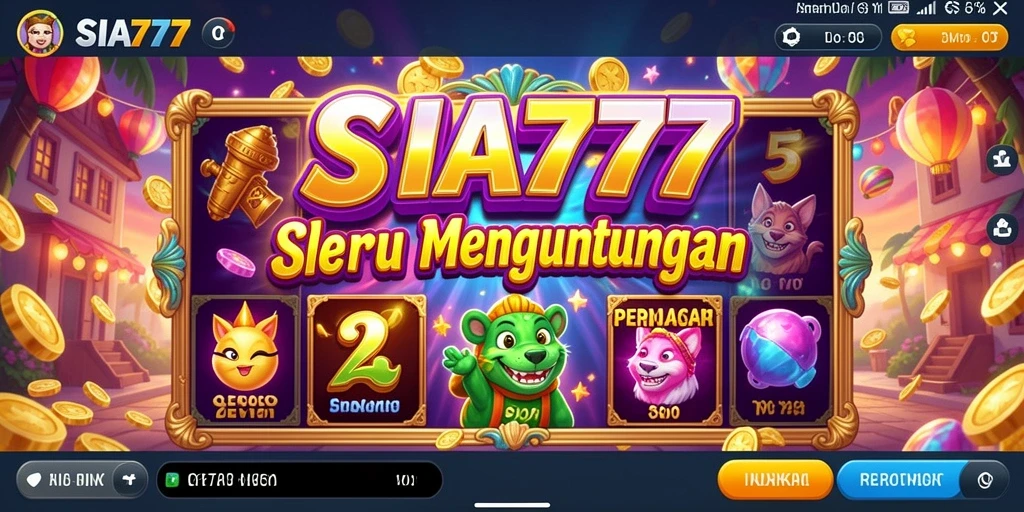 Tangkapan layar utama SIA777 yang menunjukkan gameplay Slot yang mengasyikkan.