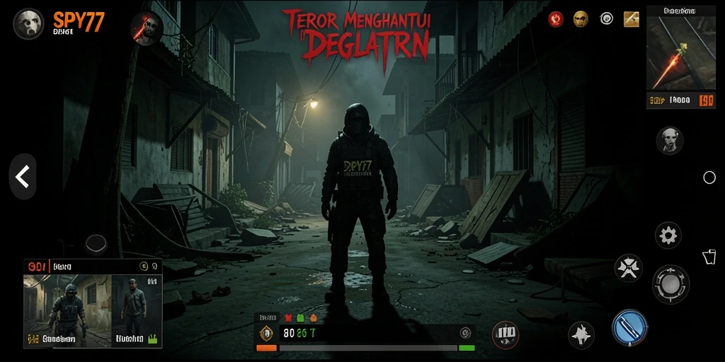 Tampilan gameplay SPY77 yang mencekam dan penuh ketegangan.