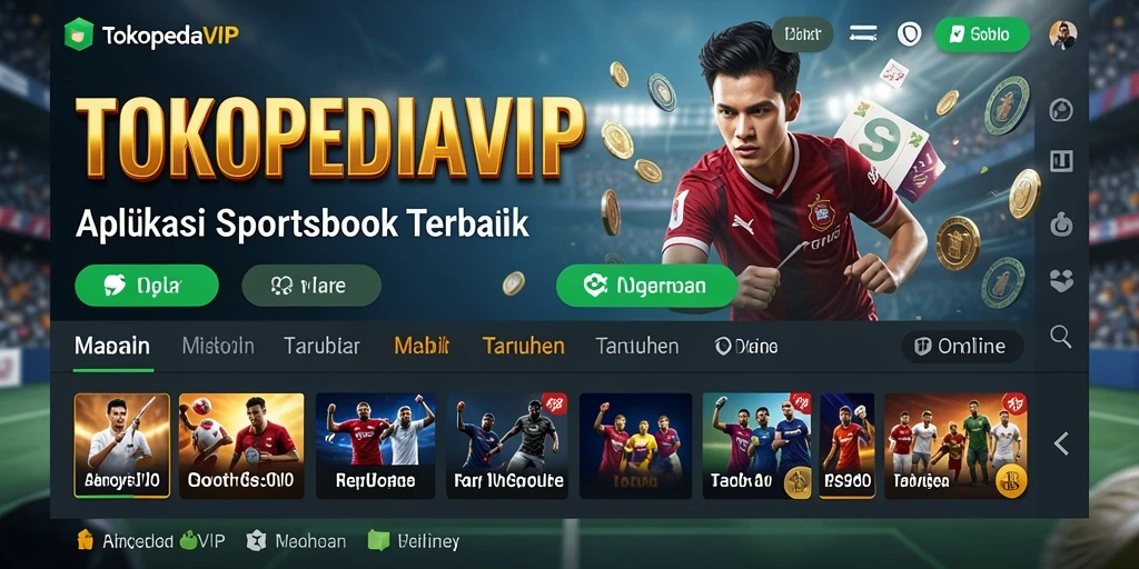 Screenshot utama TOKOPEDIAVIP menampilkan gameplay taruhan olahraga yang menarik.
